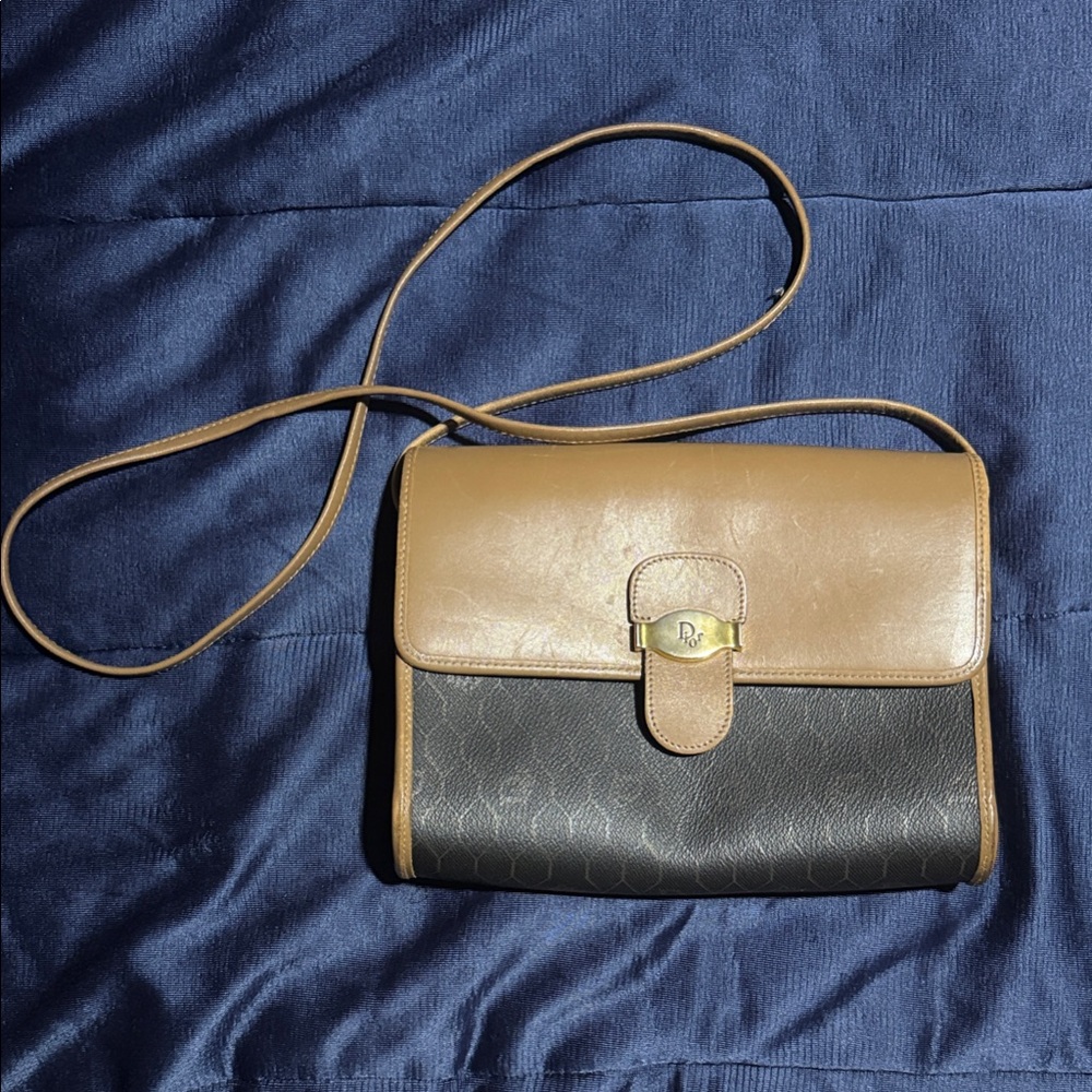 Dior Black Honeycomb Pattern crossbody/messenger/clutch w/COA